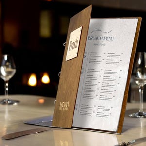 Support de menu personnalisé en bois, Couverture de menu, Menu en bois, Chemise de menu, Couverture de menu de restaurant