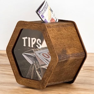 Restaurant Tip Box, Wooden Tipping Box, Custom Money Box, Wooden ...