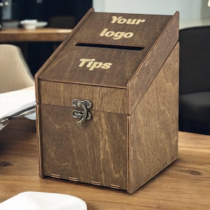 Boîte à pourboires en bois de qualité supérieure – Solution personnalisée d'argent, de dons et de collecte de pourboires