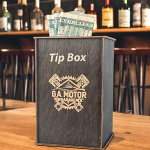 Caja de madera de primera calidad para propinas: solución personalizada para recolectar dinero, donaciones y propinas