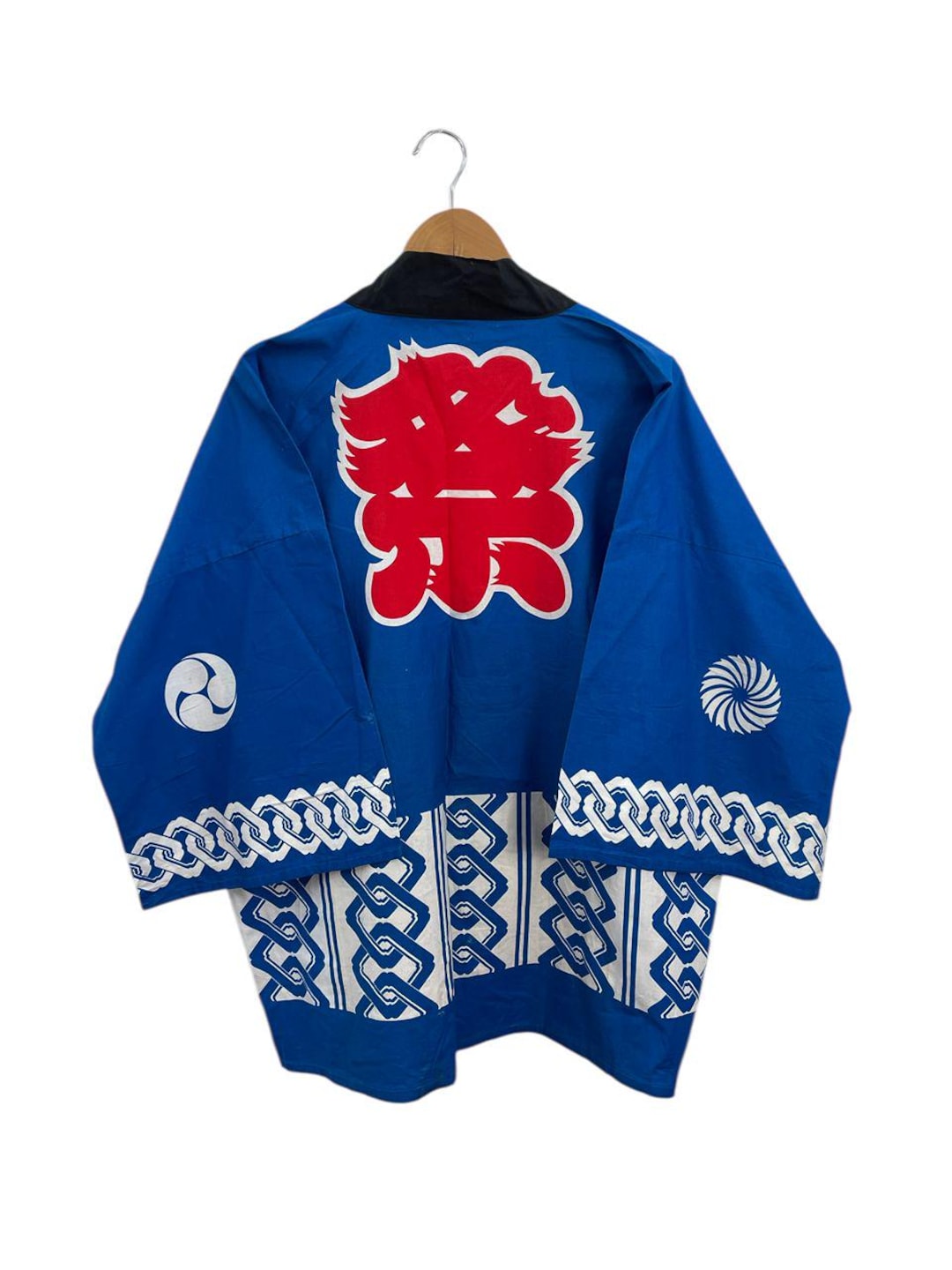 Hapi Jacket Vintage Japanese Blue Happi Jacket – Traditional Festival Coat Kimono ...