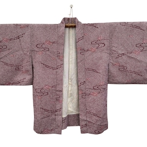 Vintage Shibori Haori – Abstract Pattern, Soft Silk Kimono Jacket