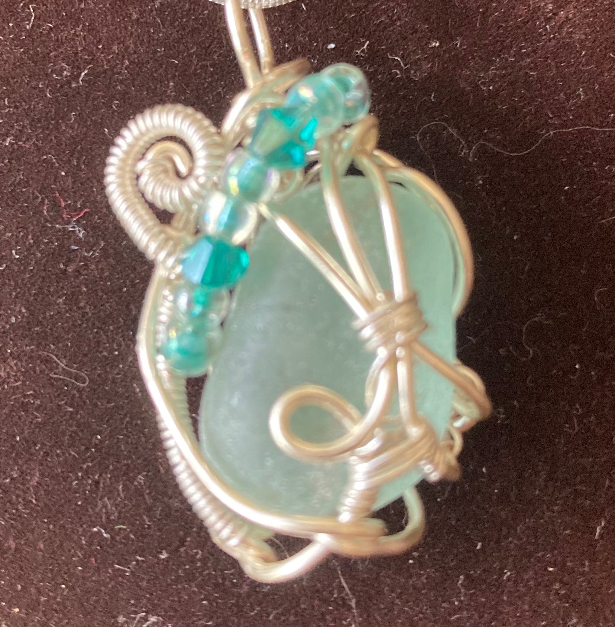 Kauai aqua genuine sea glass pendant necklace Etsy