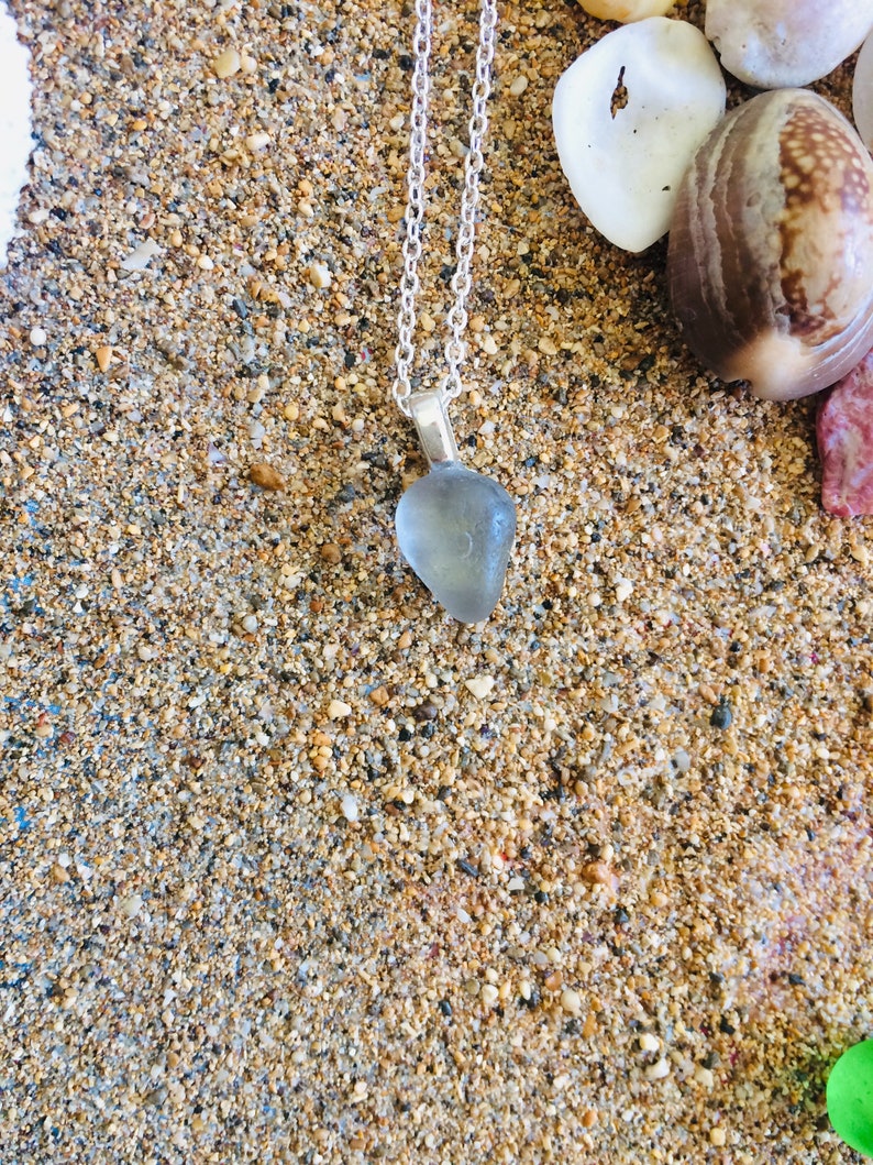 Hawaii beach glass pendent necklace made with ocean tumbled genuine Kauai sea glass.