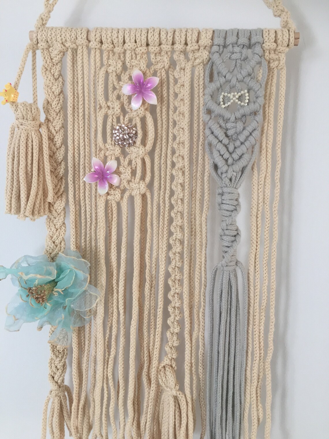 Macrame Hair Bow Holder Organizer Hair Clip Holder Jewelry Etsy Australia