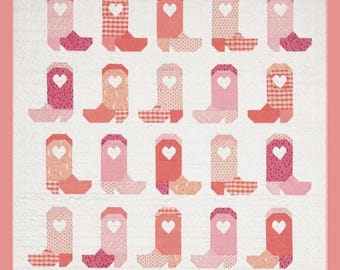 Cute to Boot Quilt Pattern - Throw Size (PDF Pattern)