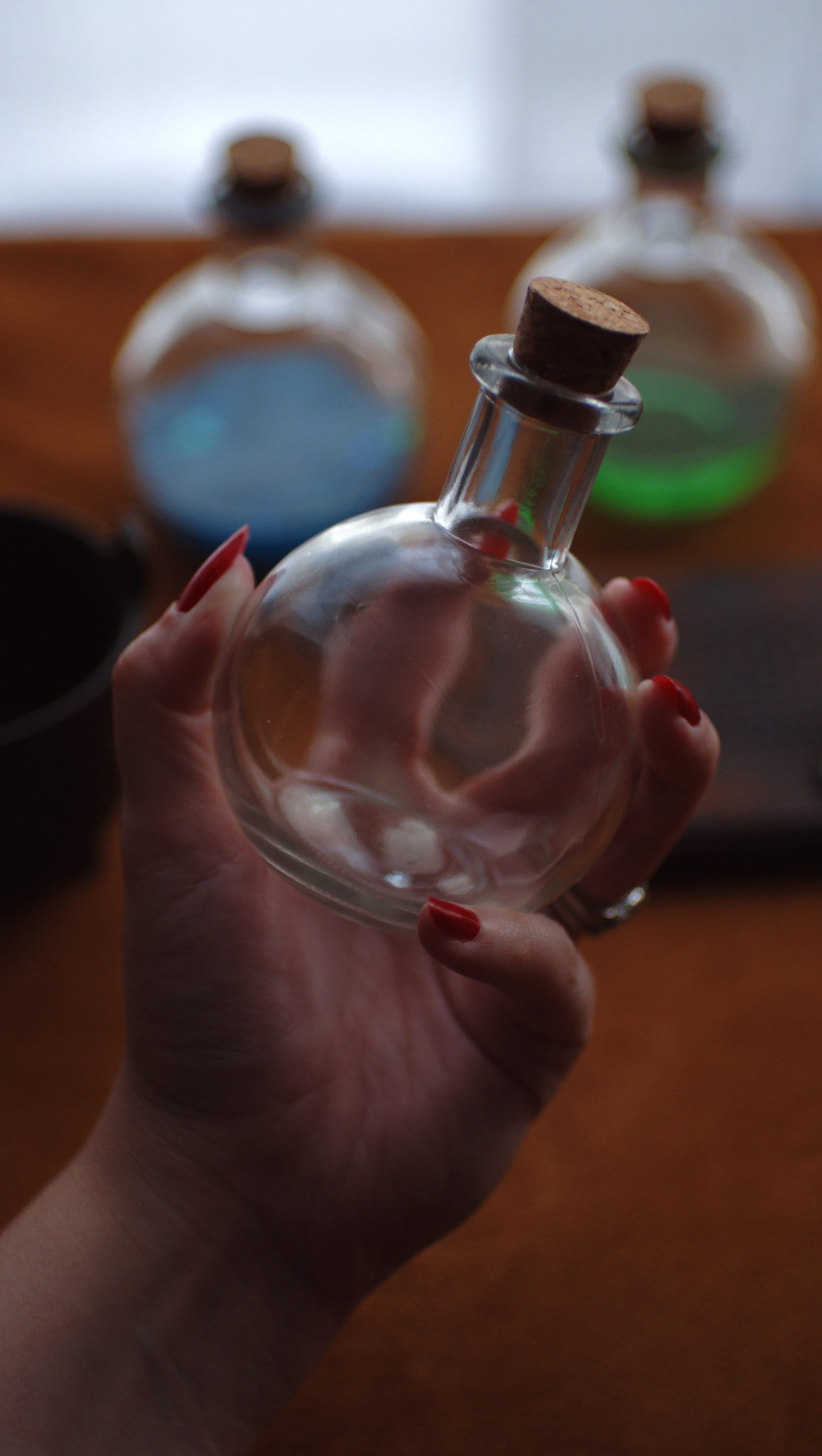 Glass Round Potion Bottle With Cork 5oz Empty Apothecary Etsy