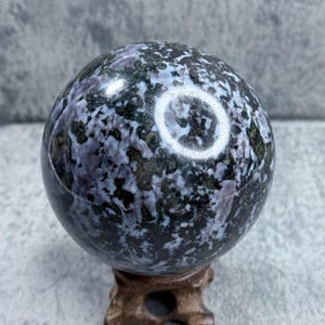Indigo Gabbro Sphere, Indigo Gabbro, Sphere with stand, Indigo Gabbro Crystal Ball
