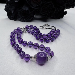 SERENITY & CALMNESS - 40 Count Pocket Mala, Amethyst Mala, Mini Mala, Pocket Mala, Meditation, Prayer Beads