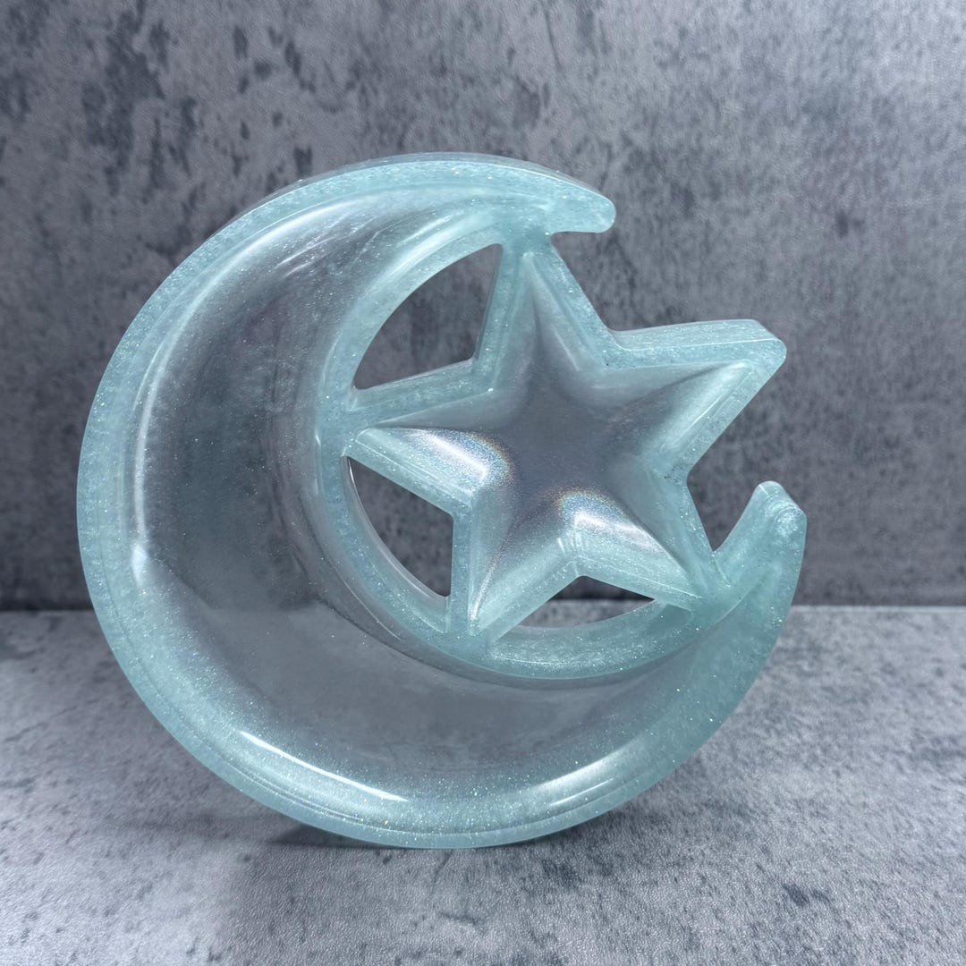 Star and Moon Resin Dish, Glitter Jewelry Dish, Jewelry Dish, Ring Dish ...