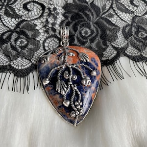 XL Sunset Sodalite in Sterling Silver Pendant - Sunset Sodalite - Sodalite Pendant - Sodalite Necklace - Sterling Pendant