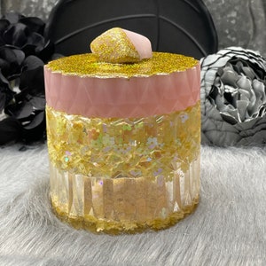 Trinket Jar, Jewelry Jar, Resin Jewelry Storage Jar, Handmade Resin Storage Jar With Lid, Jewelry Storage, Trinket Jar, Storage Jar