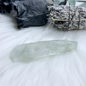 Raw Prasiolite, Green Amethyst, Raw Green Amethyst Point #B