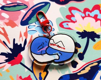 Voltorb/Electrode #100/101 | Kissing Sloppy | Double Sided Acrylic Charm