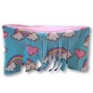 Corner Hide with Sides and Fleece Curtain Front - The Perfect Accessory for Guinea Pigs, Hedgehogs, Rats & other Small Animals