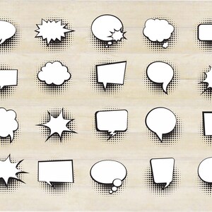 FUMETTI SPEECH BUBBLES, Bolle retrò, Fumetto retrò, Collezione pop art