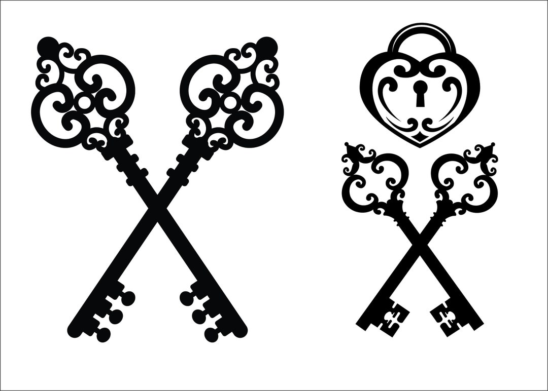 Keys Svg, Old Key, Vintage Key and Lock, Svg, Png, Ai, Dxf and Eps File ...