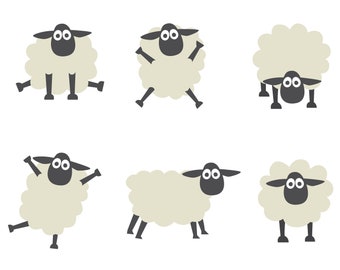FUNNY SHEEP SILHOUETTE, Funny sheep design, sheep set svg/png/ai/pdf/jpeg format