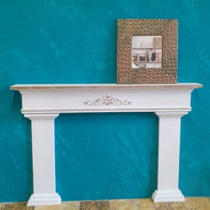 Mantel Shelf with Ornament/Mantel Shelf with Side Parts/Rustic Mantel Shelf with Carving/Victorian style/Fireplace Shelf/Mantelpiece/Antique image 2
