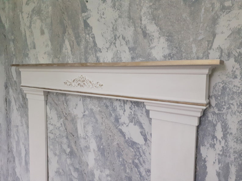 Mantel Shelf with Ornament/Mantel Shelf with Side Parts/Rustic Mantel Shelf with Carving/Victorian style/Fireplace Shelf/Mantelpiece/Antique image 6