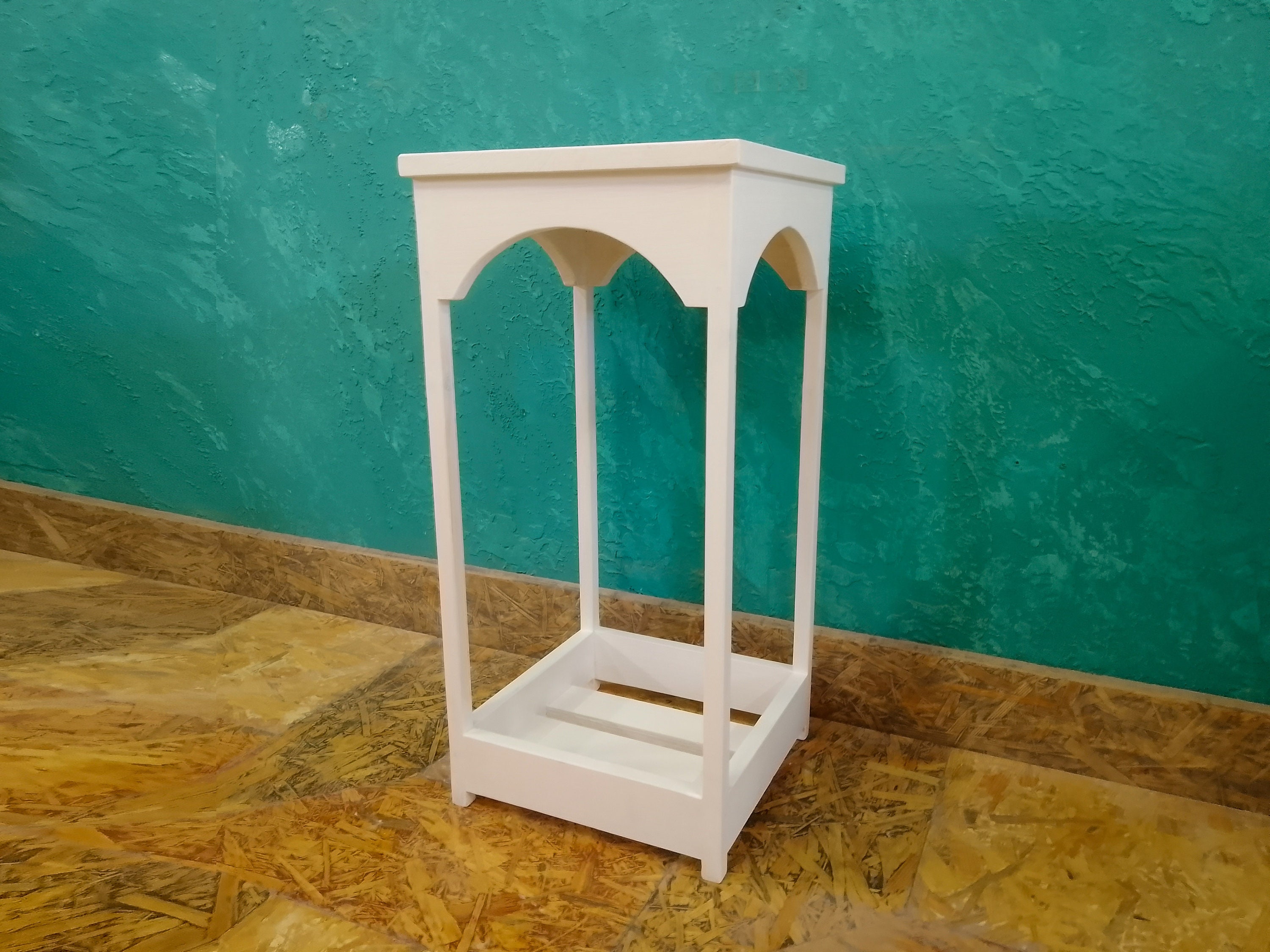 Presents Column Decorative Wooden Column / White Display Pedestal / Solid Pine Podium ...