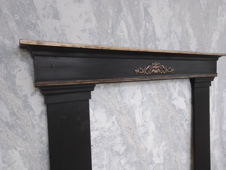 Mantel Shelf with Ornament/Mantel Shelf with Side Parts/Rustic Mantel Shelf with Carving/Victorian style/Fireplace Shelf/Mantelpiece/Antique image 8