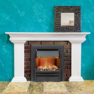 Rustic Mantel Shelf with Side Parts – Victorian Style Fireplace Mantelpiece – Antique Wooden Shelf
