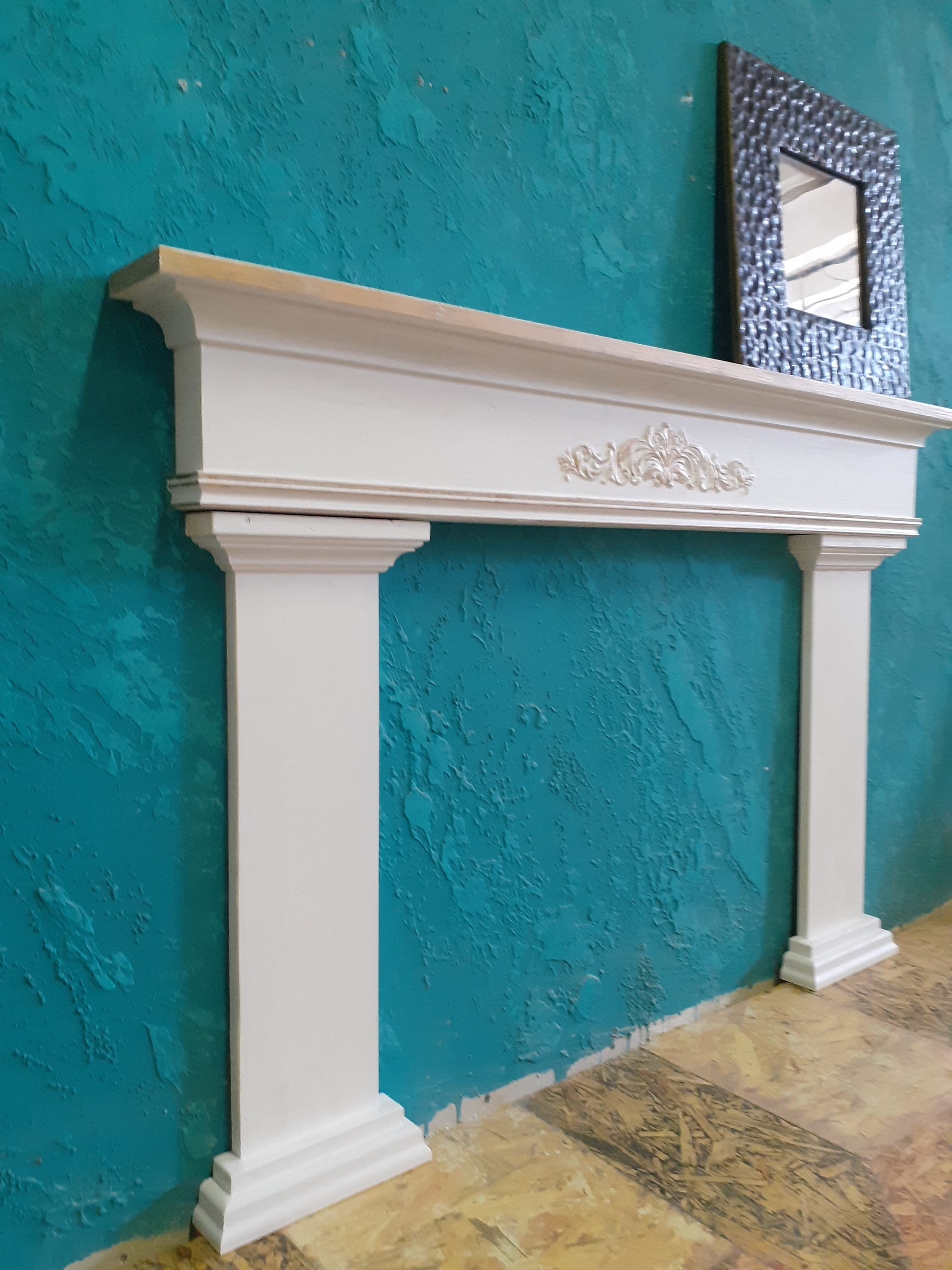 Mantel Shelf With Ornament/mantel Shelf With Side Parts/rustic Etsy