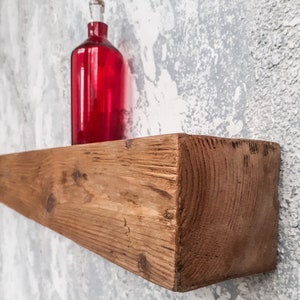 Solid Rustic Mantel Shelf – Handmade Wood Fireplace Shelf – Mantelpiece / Mantle Shelf for Cozy Home Decor