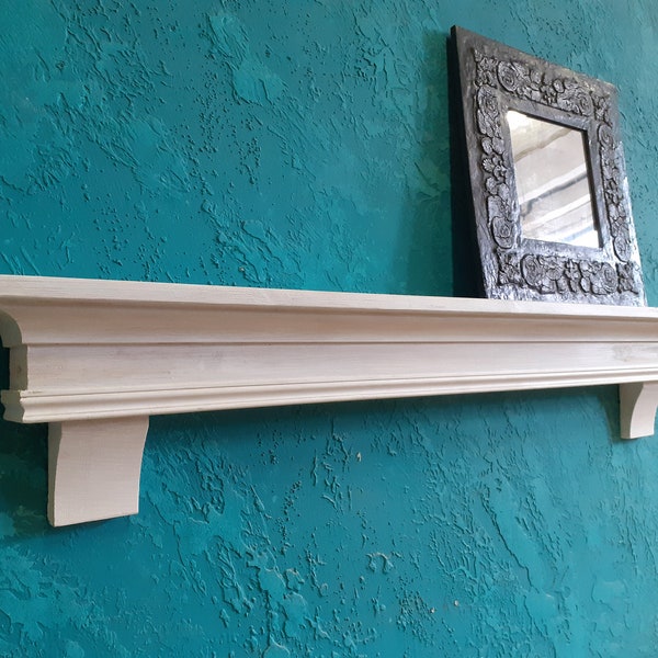 Mantel Shelf/Rustic Shelf/Wood Shelf/Fireplace Shelf/Mantelpiece/Mantel Shelf with Side Parts
