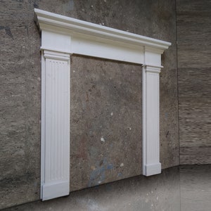 Victorian-Style Rustic Mantel Shelf with Ornamental Side Panels / Fireplace Mantelpiece / Carved Antique Wood Shelf