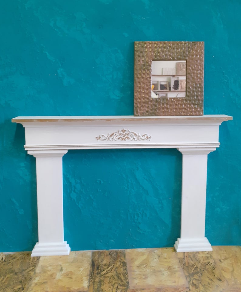 Mantel Shelf With Ornament/mantel Shelf With Side Parts/rustic Etsy