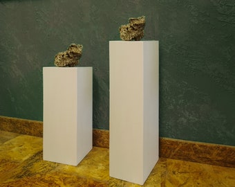 Columna decorativa de madera blanca / Pedestal de exhibición de pino macizo / Soporte para pasteles o regalos / Soporte para plantas / Columna de flores / Mesa en cascada para bonsáis / Podio