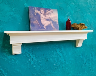 Rustieke houten schoorsteenmantelplank met zijdelen | Victoriaanse stijl