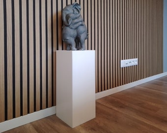 Columna decorativa de madera / Podio blanco / Pedestal de pino macizo / Soporte para flores / Exhibición de pasteles y regalos / Mesa para plantas o bonsáis