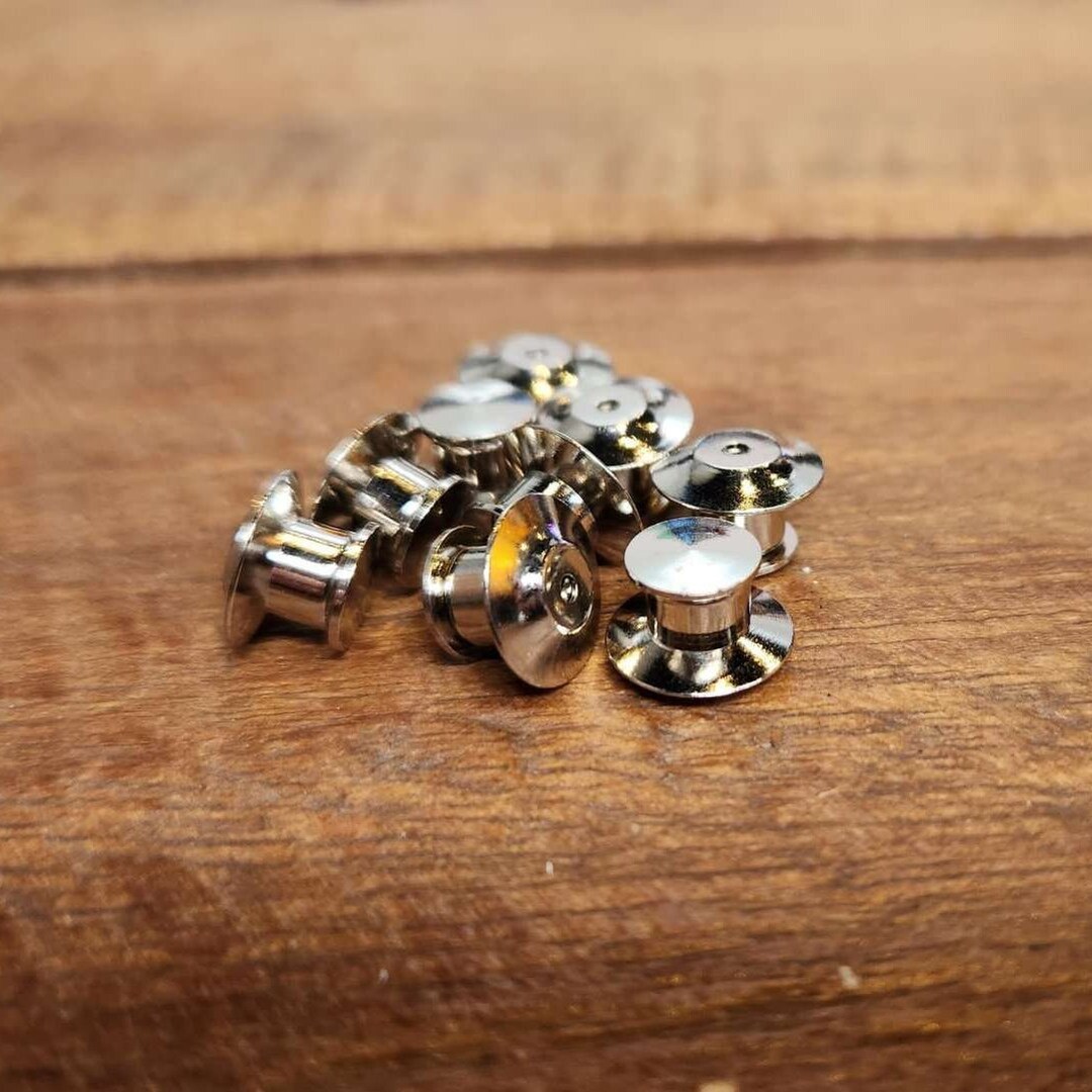 Nickel Deluxe Locking Pin Backs Etsy Australia