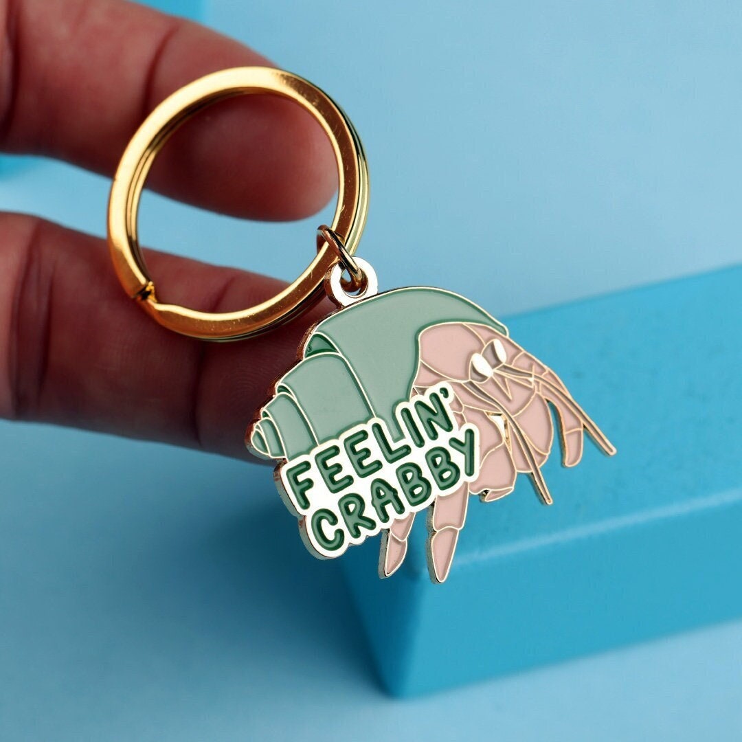 Hermit Crab Keyring Green Charity Keyring Crab Keyring Crab Rescue Cute