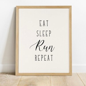 Runner gift, running print, runner wall art printable, Eat sleep run repeat print, gift for runner, running wall art, running printable