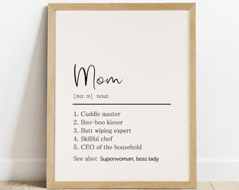 Mother's day instant download, funny mom definition printable, Mom definition instant download, mom definition printable, mother's day gift