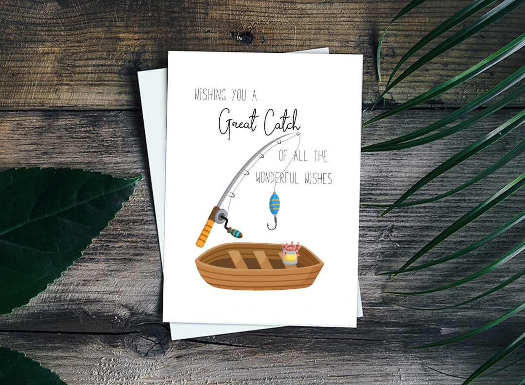 Fishing Lover Birthday Card Printable, a Great Catch Birthday Card ...