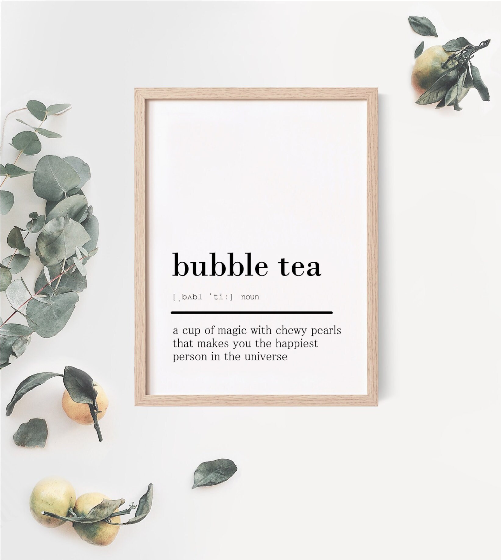 Bubble Tea Definition Bubble Tea Printable Dictionary Print Etsy