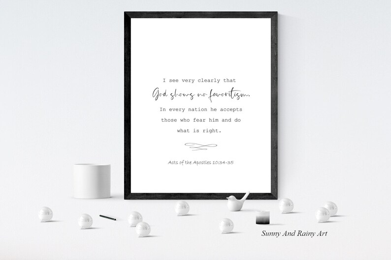 Acts 10 34 35 God Shows No Favoritism Minimal Scripture Wall Etsy acts-10-34-35-god-shows-no-favoritism-minimal-scripture-wall-etsy