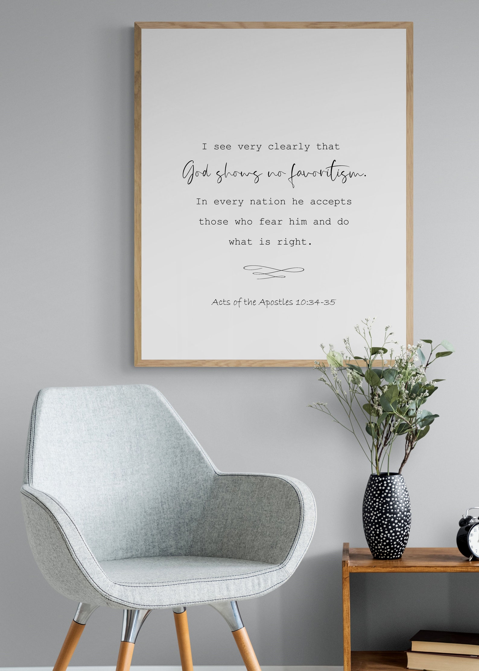 Acts 10 34 35 God Shows No Favoritism Minimal Scripture Wall Etsy