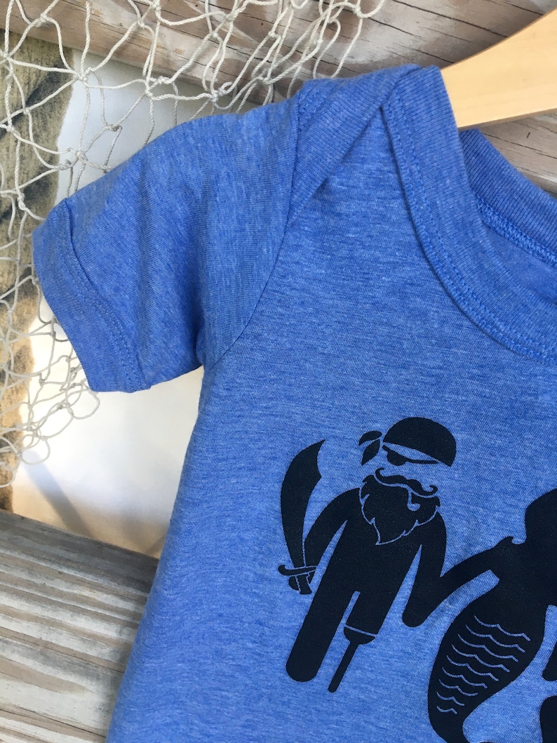 Pirate Loves Mermaid Triblend Onesie