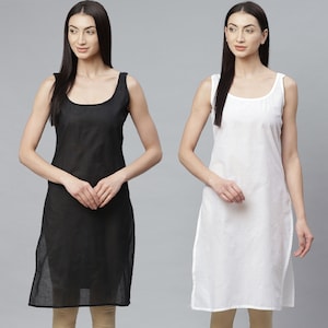 Ada Terri voile Cotton Slips Camisole for Women Soft Comfortable Inner chemise Nightdress Combo Set of 2