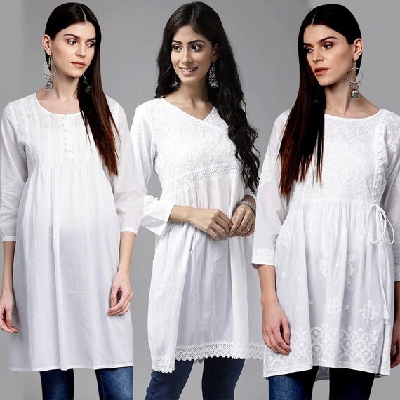 Buy Chikankari Short Kurti Chikankari Short Top Chikankari Online in India Etsy #26 Buy Chikankari Short Kurti Chikankari Short Top Chikankari Online in India Etsy