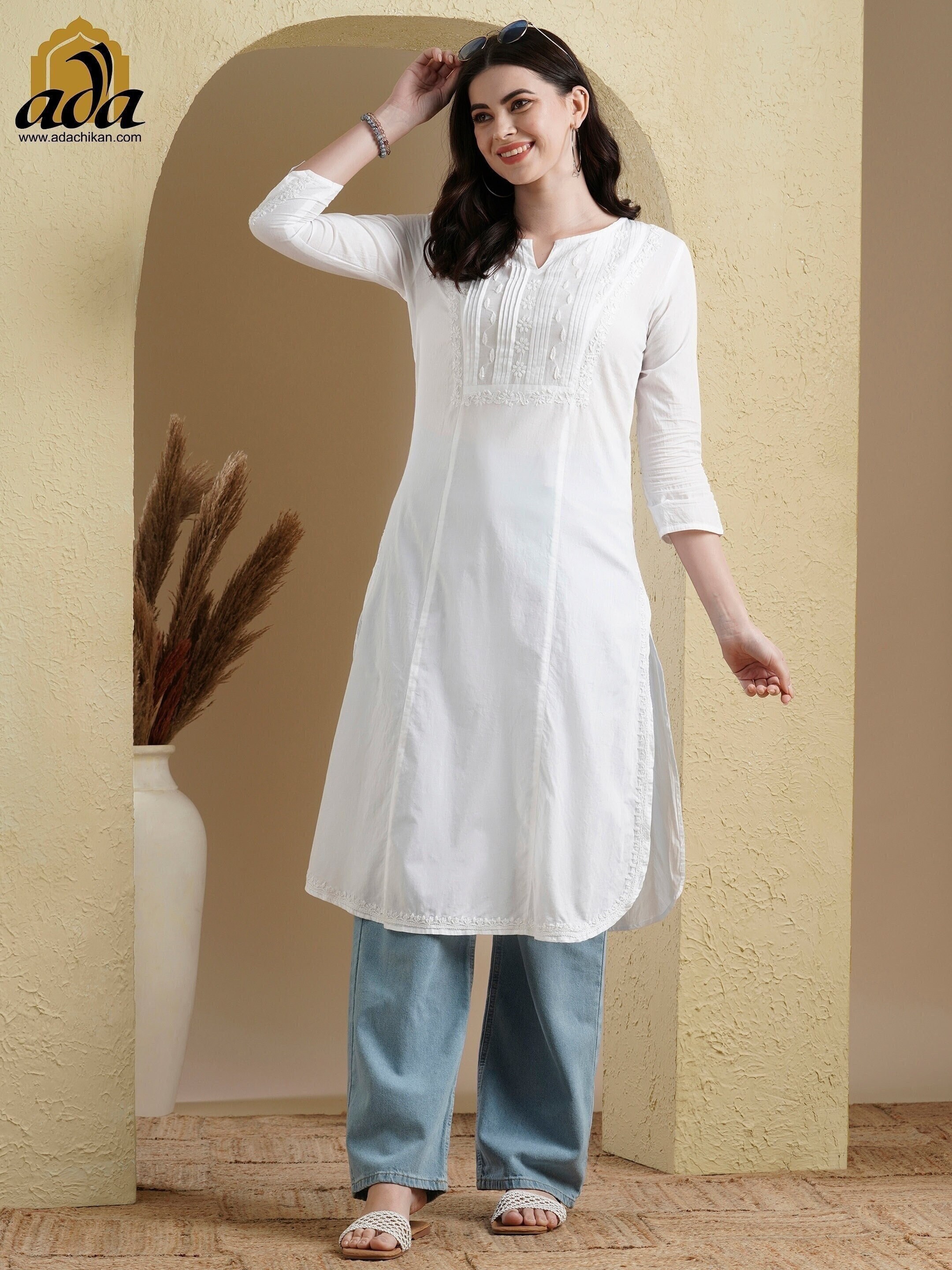 White Kurti for Women Etsy UK