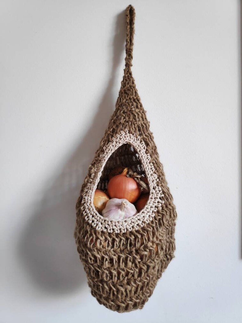 Jute bag sisal bag produce bag vegan gift vegan bag fruit Etsy