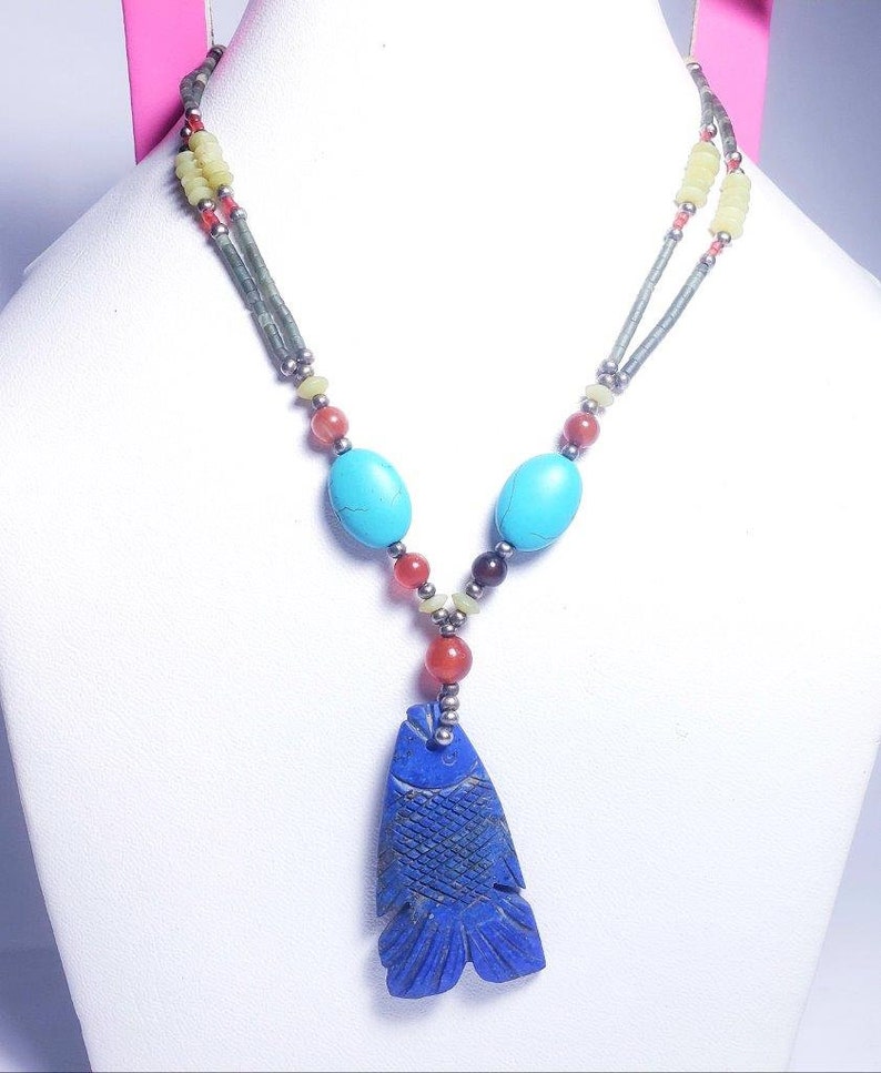 Mens Beaded Necklace Men/'s Lapis Lazuli Necklace