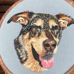 Made to order- Custom Hand embroidered Pet Portrait- Dog/Cat Portrait- gifts for pet lovers- memorabilia for loved pets - Christmas gift bild 3